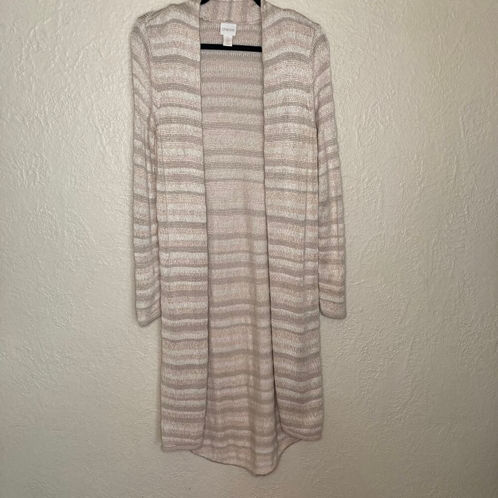 Chico's Gold Striped Cardigan Size 1